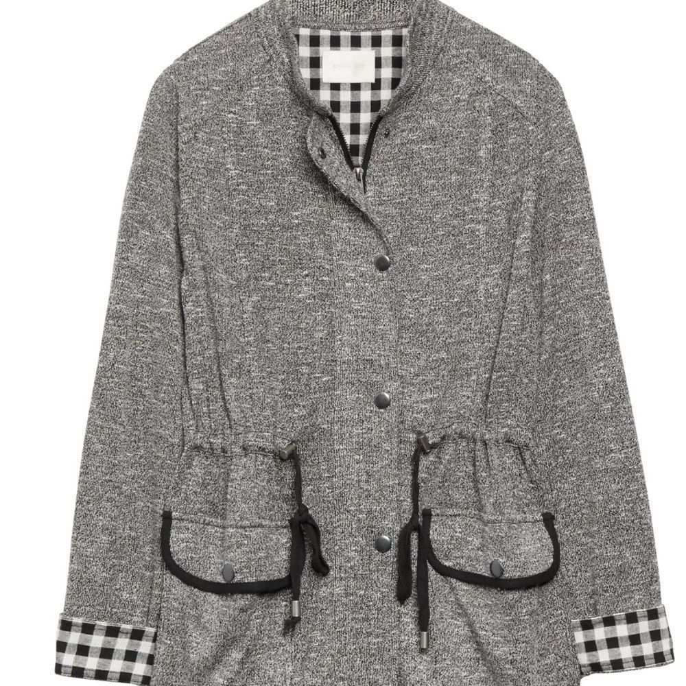 Skies Are Blue Gray Knit Jacket, Size Large